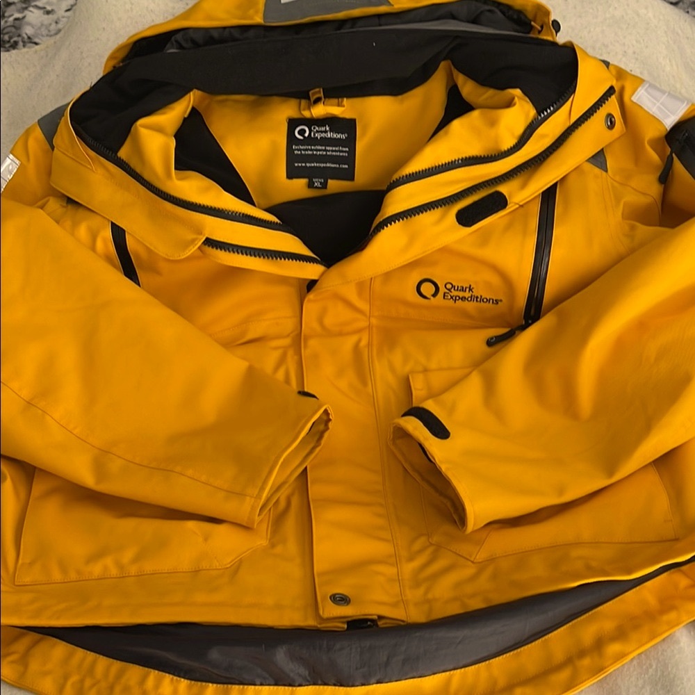 Yellow Performance Jacket with Waterproof Shell and Hood